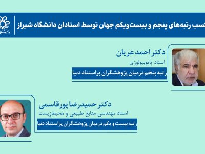 درخشش جهانی دانشگاه شیراز؛ دو استاد در میان ۲ درصد برتر پژوهشگران دنیا