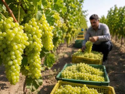 برداشت انگور از ۴۲۸۲ هکتار تاکستانهای شیراز؛ پیشبینی تولید ۱۳ هزار تن محصول