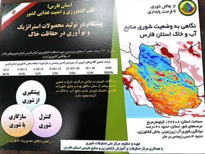 “نگاره شوری”؛ نقشه راه علمی برای مقابله با بحران آب و خاک فارس رونمایی شد